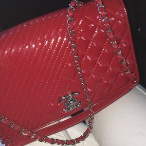 Red Patent Leather Chanel Classic Bag 🔥